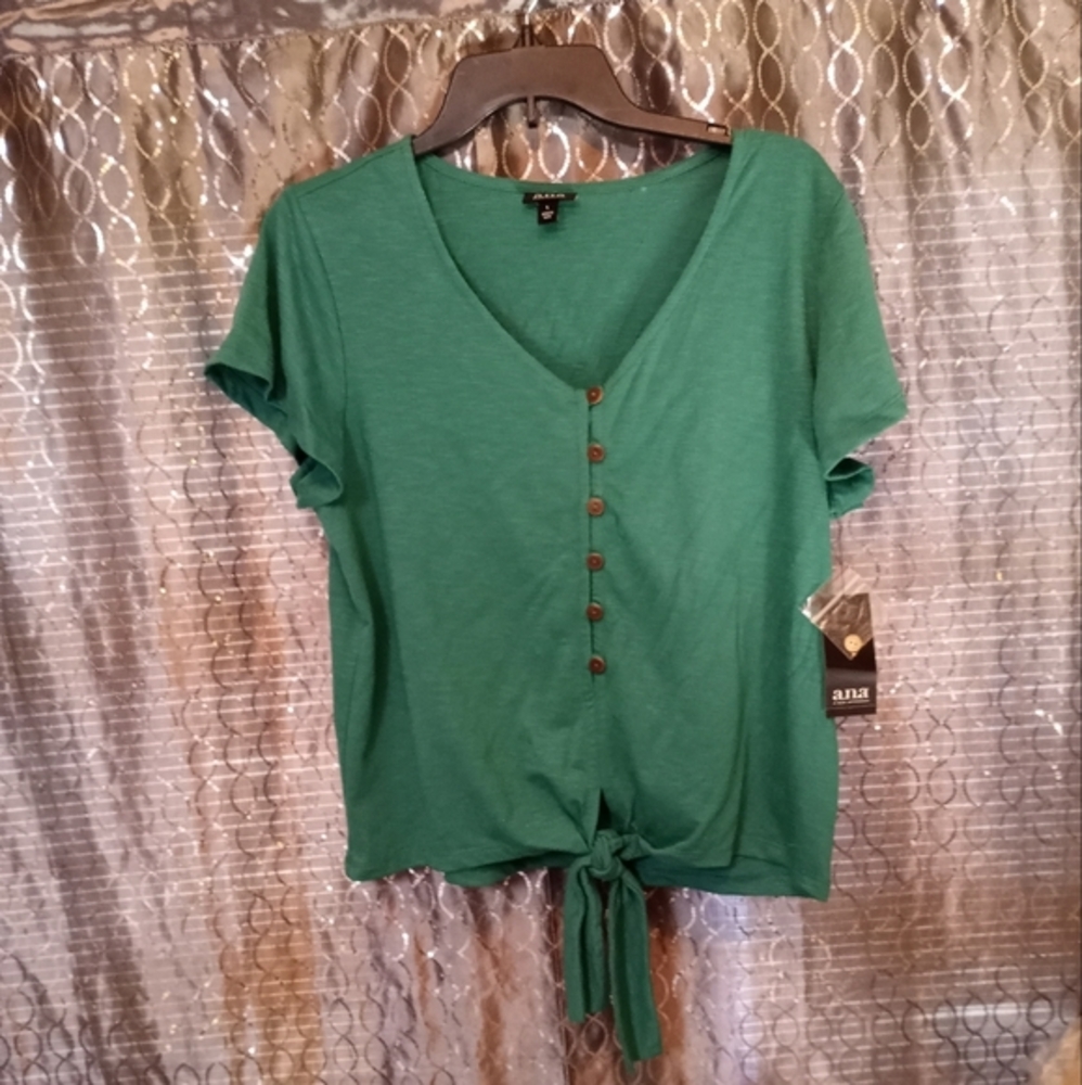 NWT Adorable teal a.n.a blouse. Light and soft. Tags on. Comes with extra b